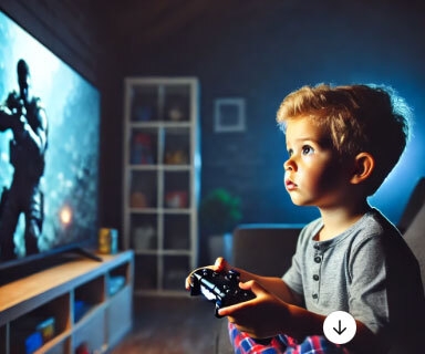 目を酷使:テレビゲーム イメージ