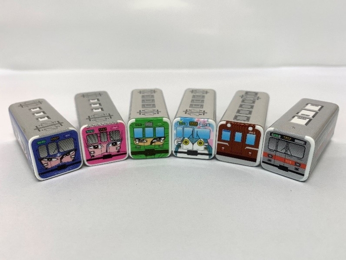 計6種類のデザインの電車型マグネット