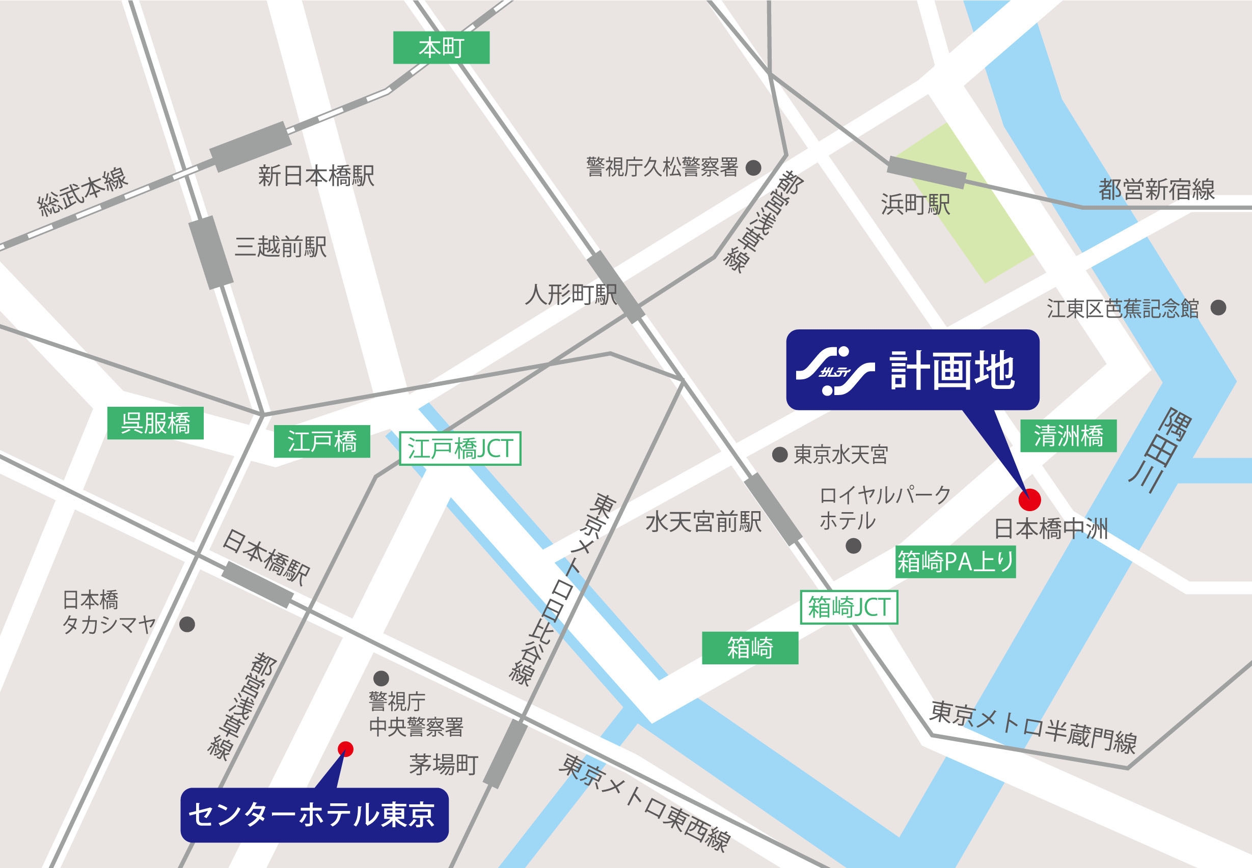 日本橋中洲 地図