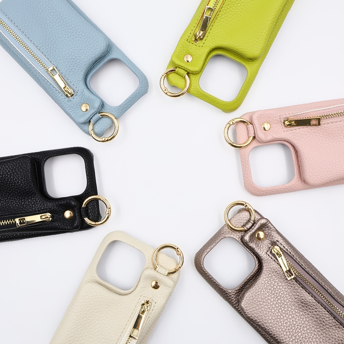 m1n1 ミニ ショルダー ネック ストラップ ポーチ付き オープンレザーケース