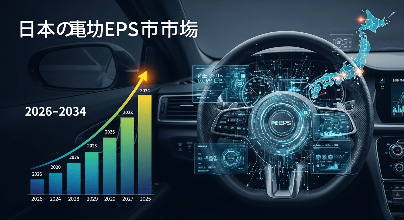 日本の自動車用電動パワーステアリング（EPS）市場は、2034年までに28億米ドル規模へと着実に成長する見込み | 年平均成長率（CAGR）5.05%