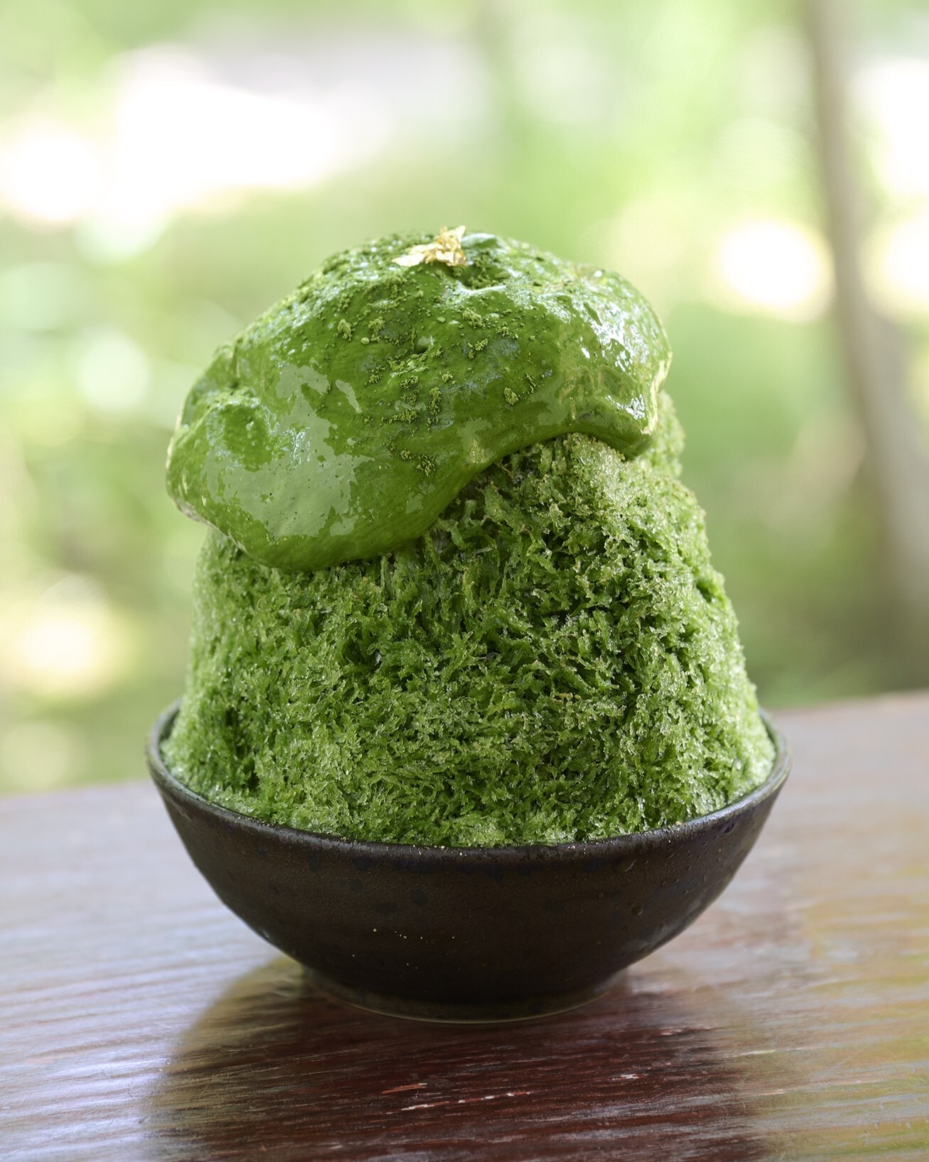 丹波産大納言小豆と宇治抹茶エスプーマ