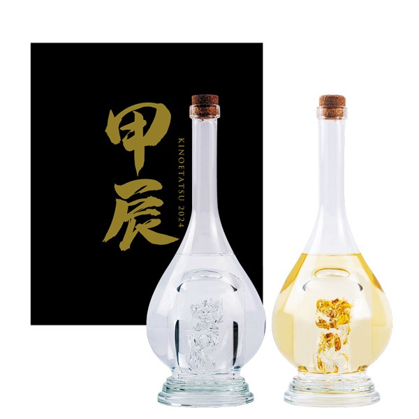 大分県の八鹿酒造がハンドメイドした干支ガラスボトル 日本酒＆大分麦