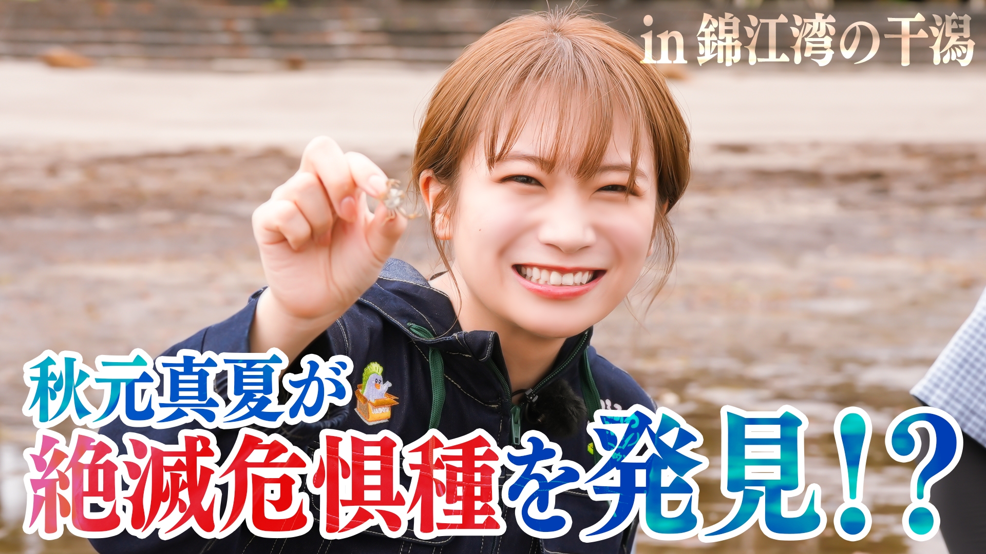 秋元真夏が絶滅危惧種を探しに錦江湾の干潟へ!桜島と錦江湾の絶景景観を楽しみながら干潟で生き物調査!