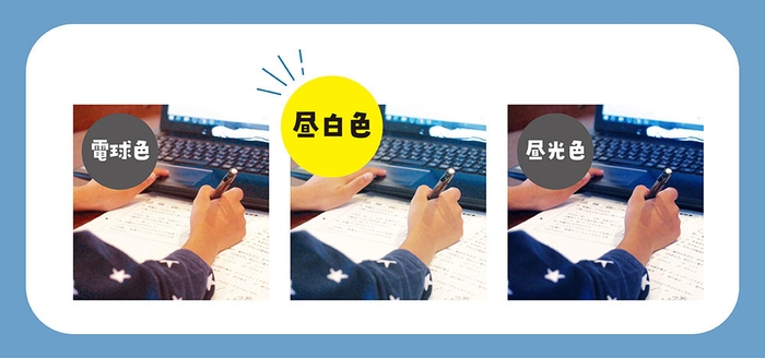 学習に最適!目に優しい昼白色のライト