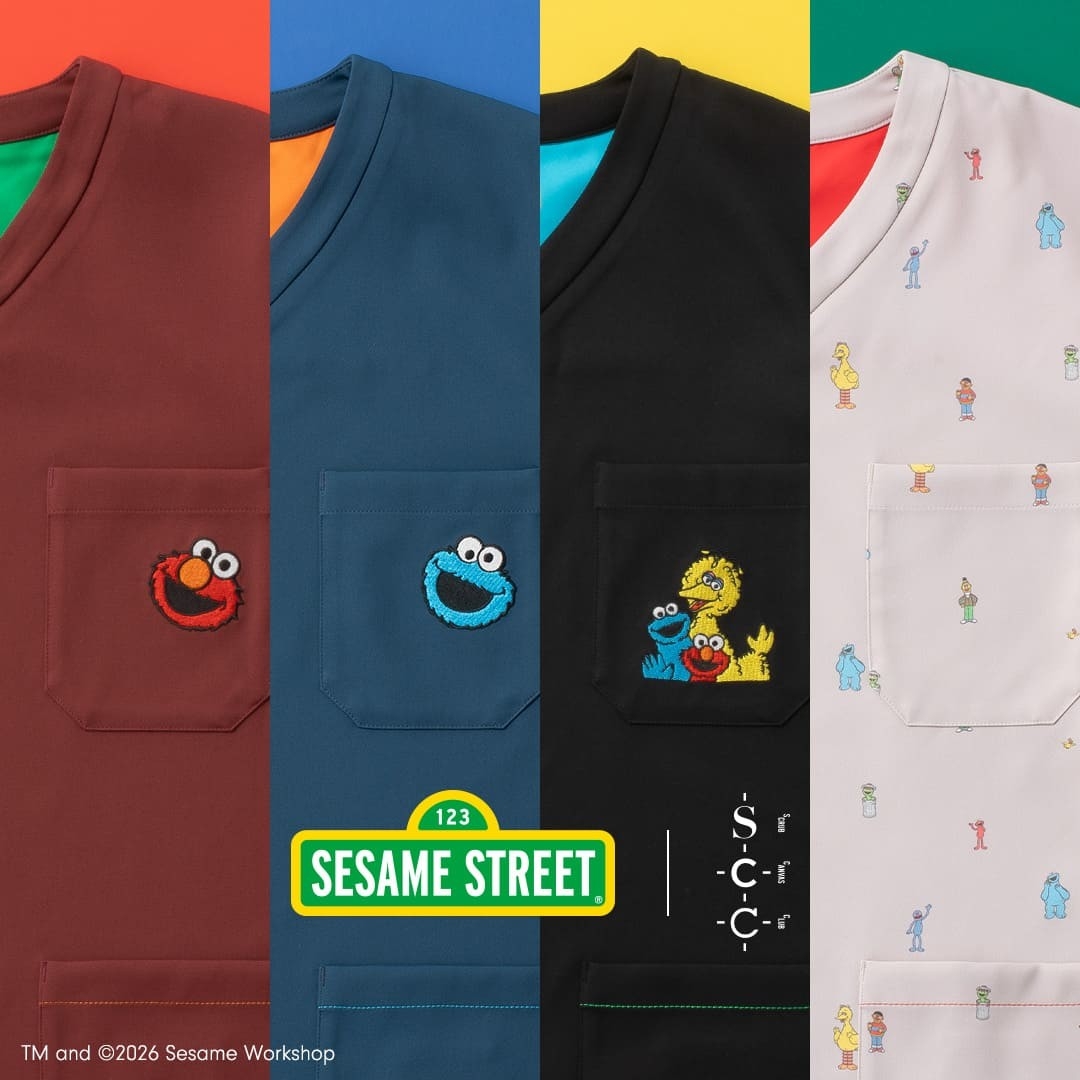 世界中で愛されているセサミストリートとの初コラボスクラブが登場！メディカルアパレルブランド「クラシコ」