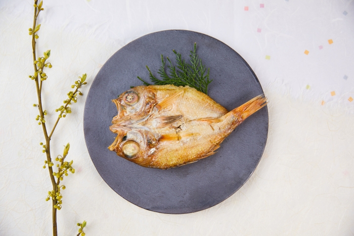 春の朝食 ノドグロの自家製干物