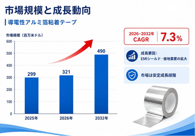 導電性アルミ箔粘着テープ市場規模（百万米ドル）