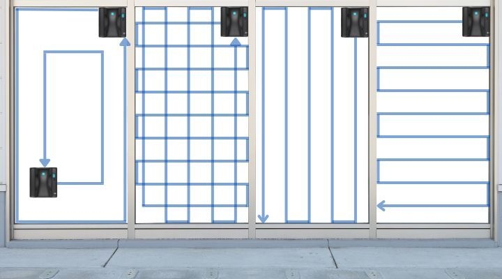 様々な清掃モードでどんな窓もピカピカに!