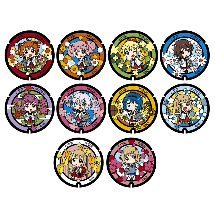 【ゆるゆり&大室家】トレーディングラバーコースター(マンホール蓋風)