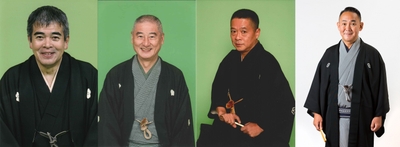 左から）三遊亭圓歌、金原亭馬生、橘家圓太郎、林家正蔵