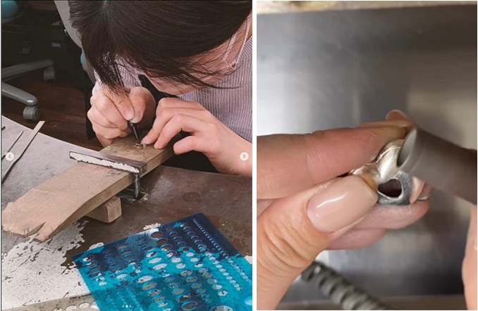 (一つひとつの工程を参加学生たちが手作業で行う。)