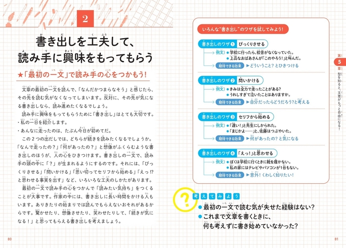 書き出しを工夫して、読み手に興味をもってもらう