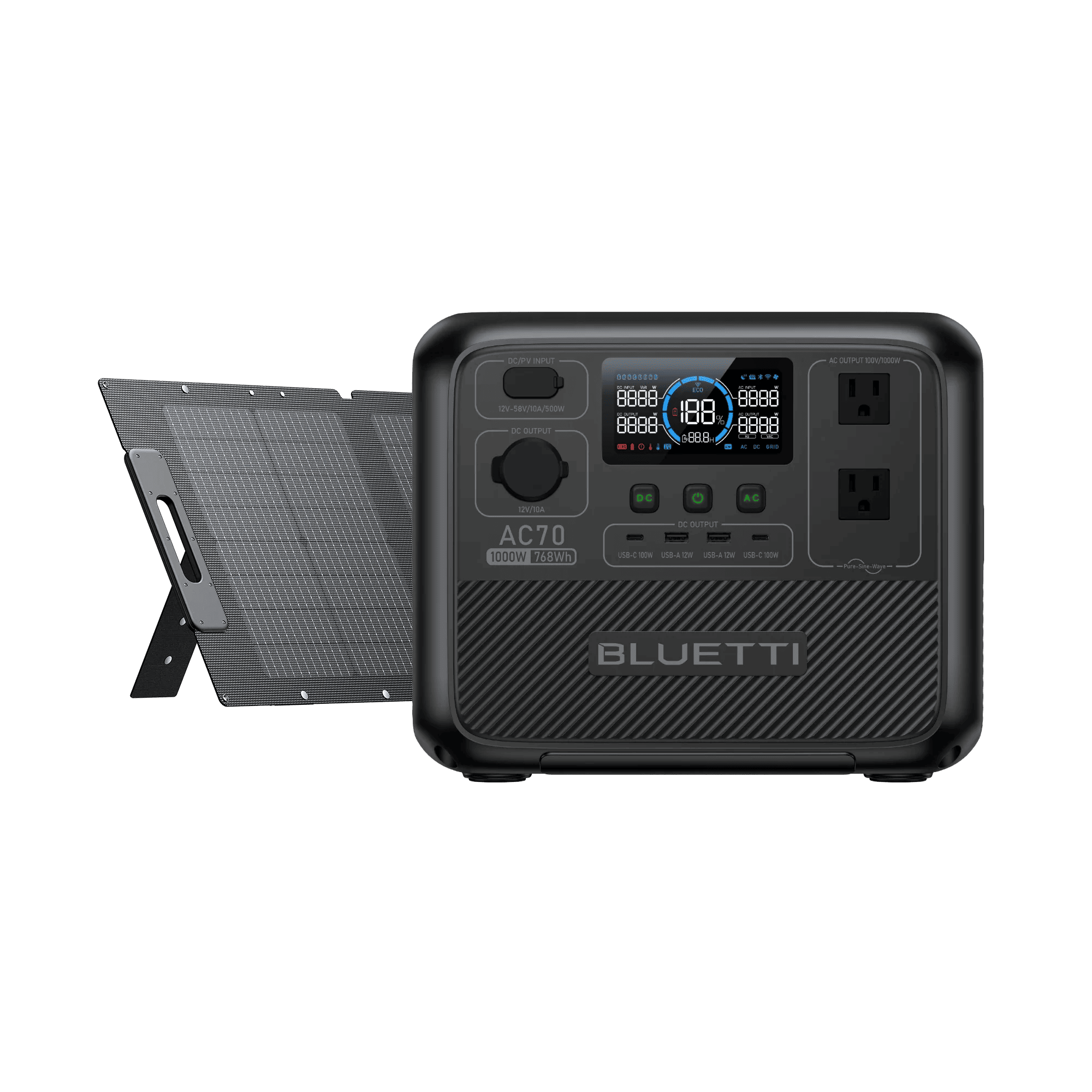 小型ポータブル電源「AC70」&120Wソーラーパネル