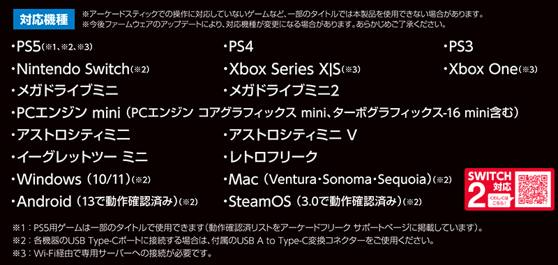 『アーケードフリーク』対応機種一覧