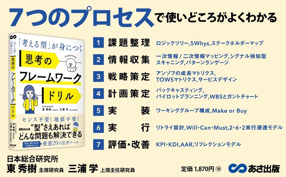 【センス不要！地頭不要！“型”さえあればどんな問題も解決できる】『「考える型」が身につく 思考のフレームワークドリル』2026年 1月20日発刊