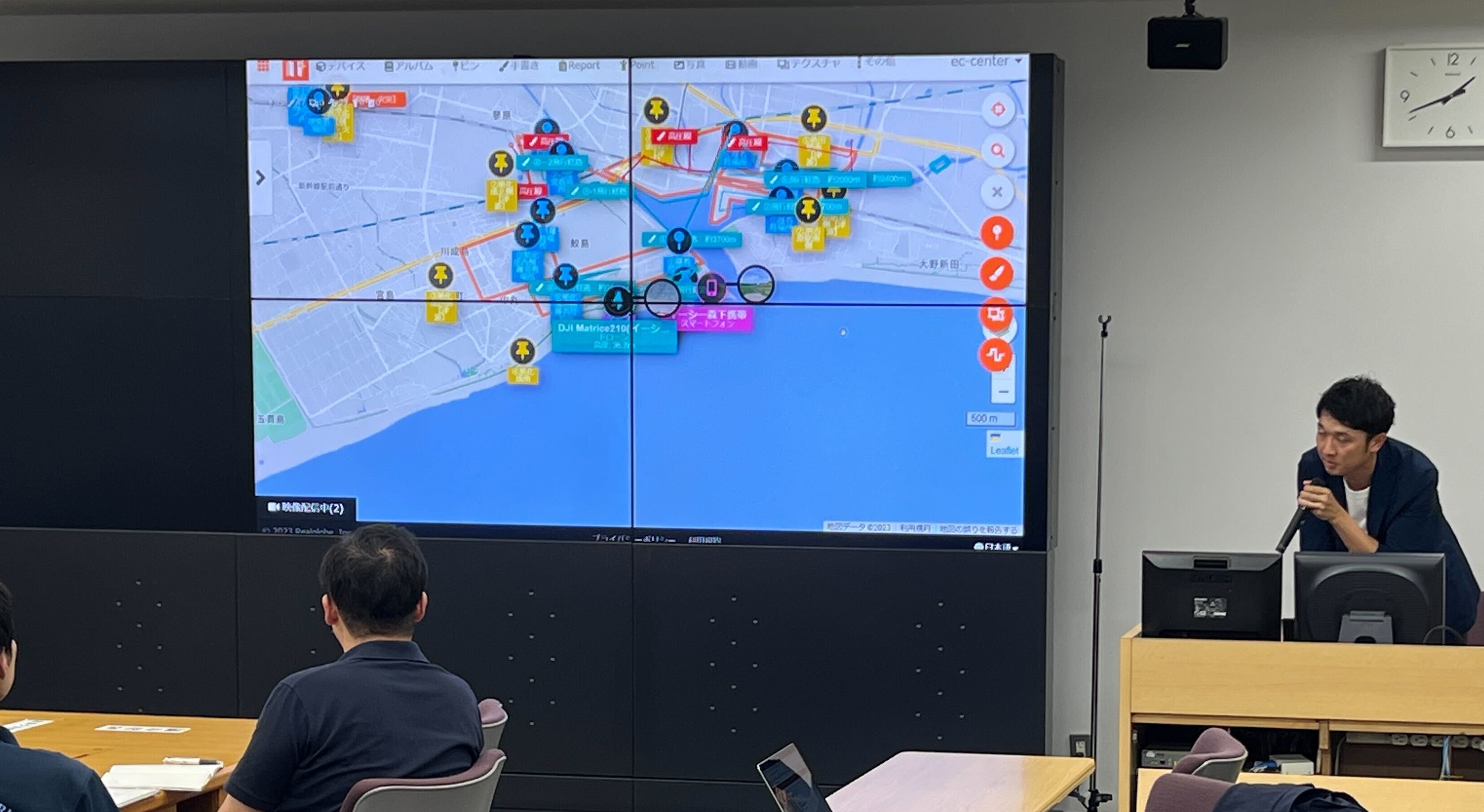 リアルグローブ、静岡県富士市において、遠隔情報共有システム「Hec-Eye(ヘックアイ)」を活用した災害発生後を想定した実演とセミナーを、イーシーセンターと共同で開催