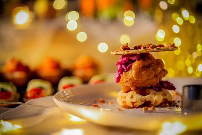 スパイシーワッフルチキン メープルシロップとバターミルク