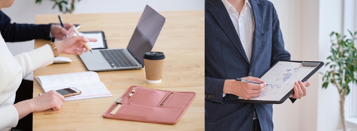 打ち合わせや、立ちながらの作業にも便利!