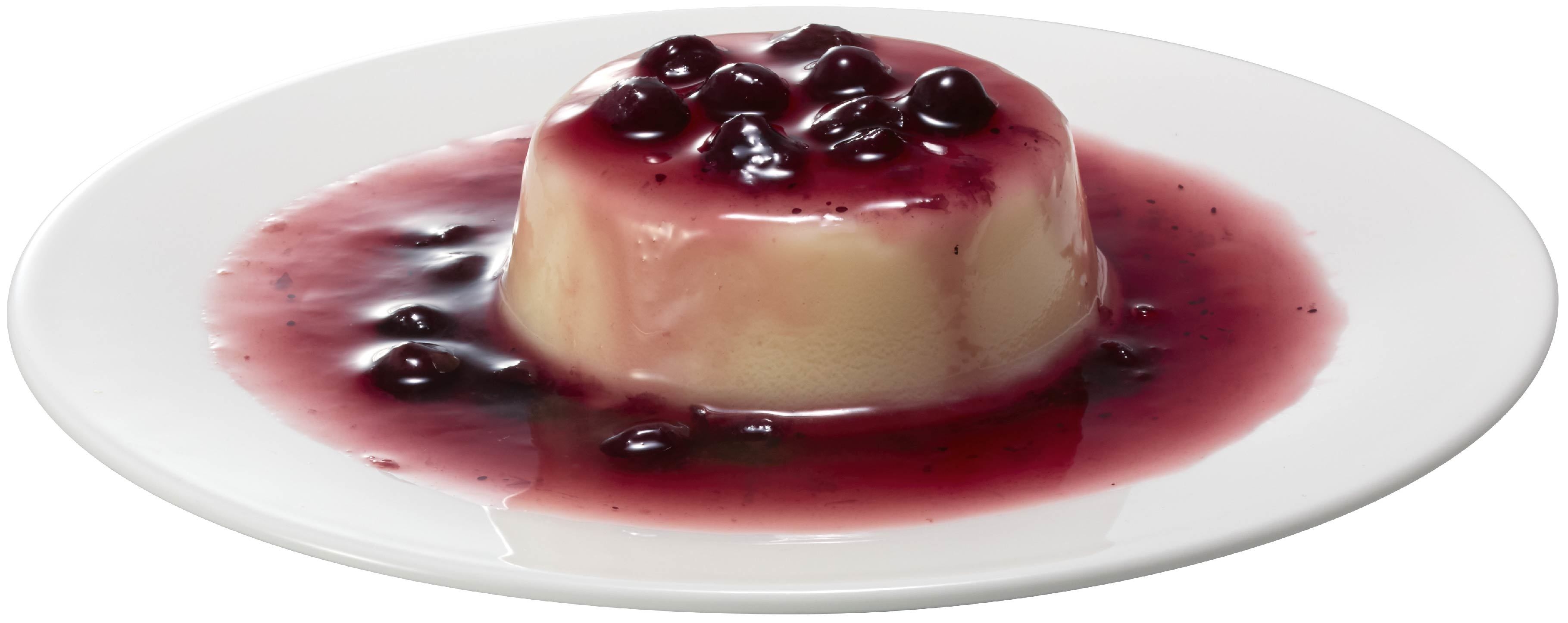 「温めて愉しむデザート フルーツソースを添えて」ソースがけイメージ(1)