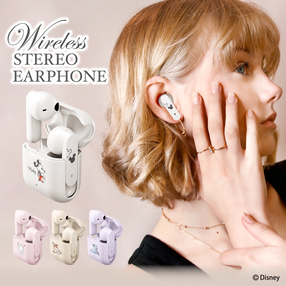 耳への負担を抑えたインナーイヤータイプ完全独立型ワイヤレスステレオイヤホンのディズニーキャラクター第２弾を株式会社PGAが07月18日から発売