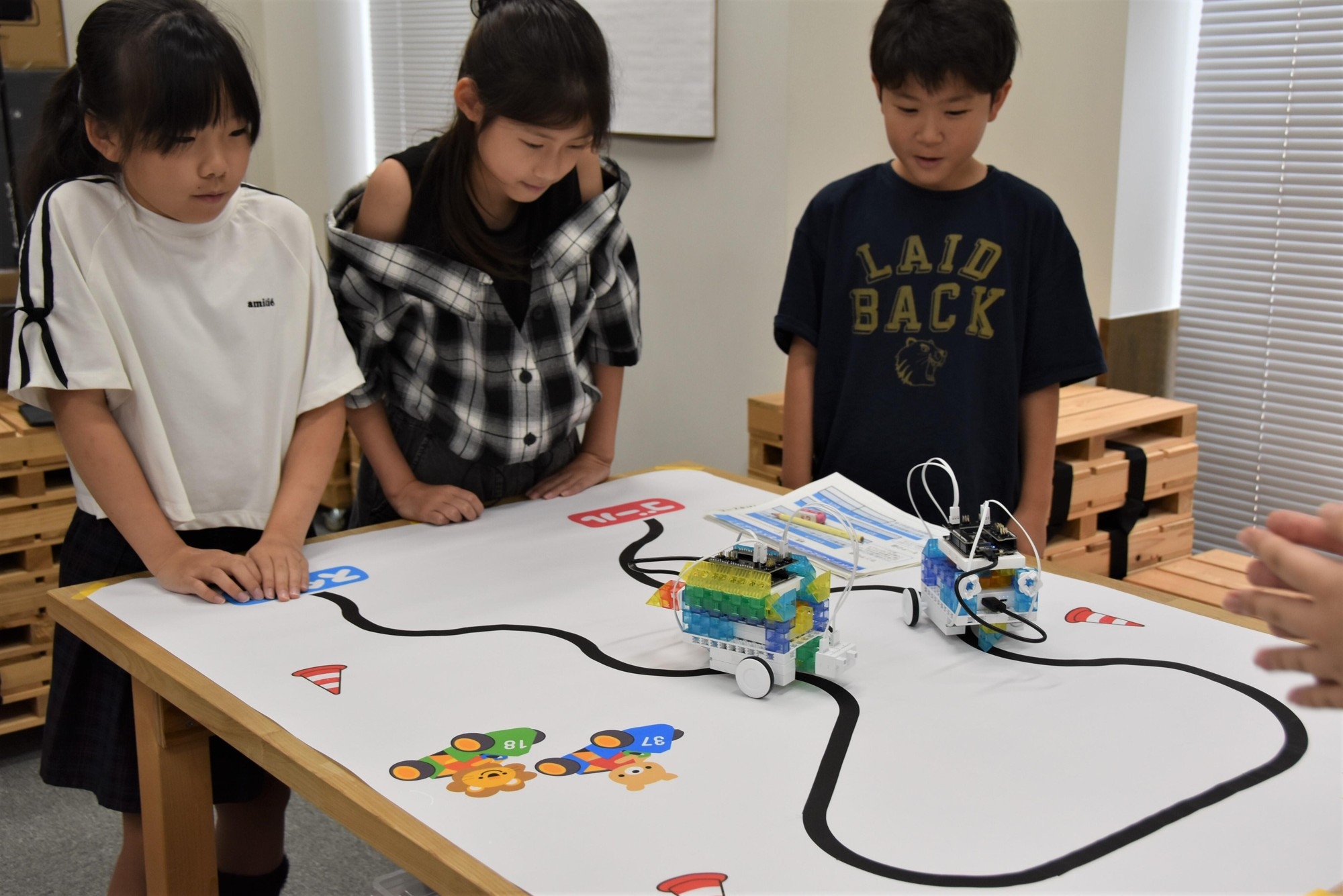 蛇行するコースも見事にゴールできました!