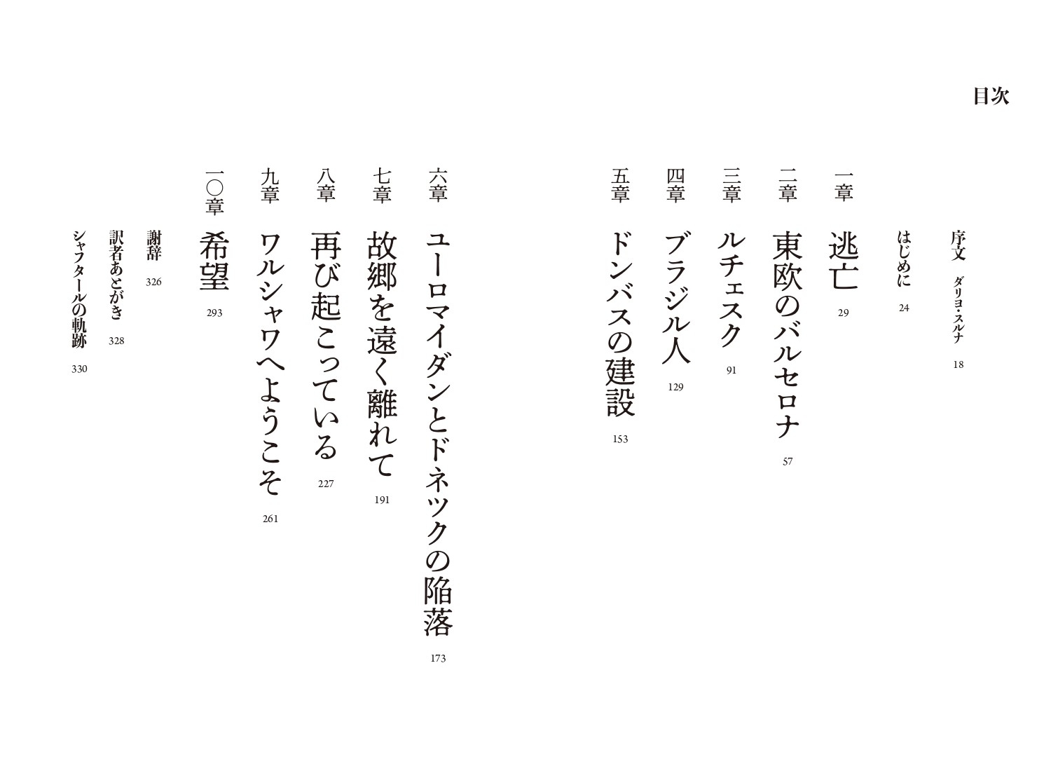 『流浪の英雄たち シャフタール・ドネツクはサッカーをやめない』 目次