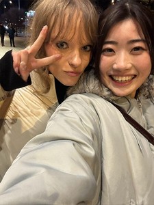 メンターのイザベラと。日本のカルチャーに興味津々で、日本についてたくさん質問されました