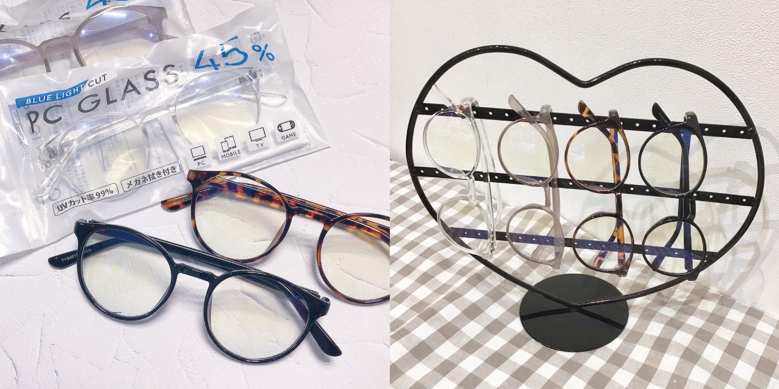 【全品390円】お洒落につけれる『UV＆ブルーライトカットメガネ』のご紹介♡