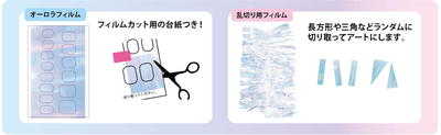 ペーパーフィルムと乱切り用フィルムの２種類がセットになっています