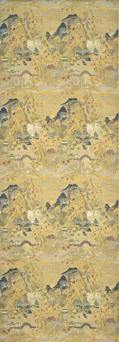 堂本印象案《国宝日暮文蒔絵錦》1919年以前　龍村美術織物蔵