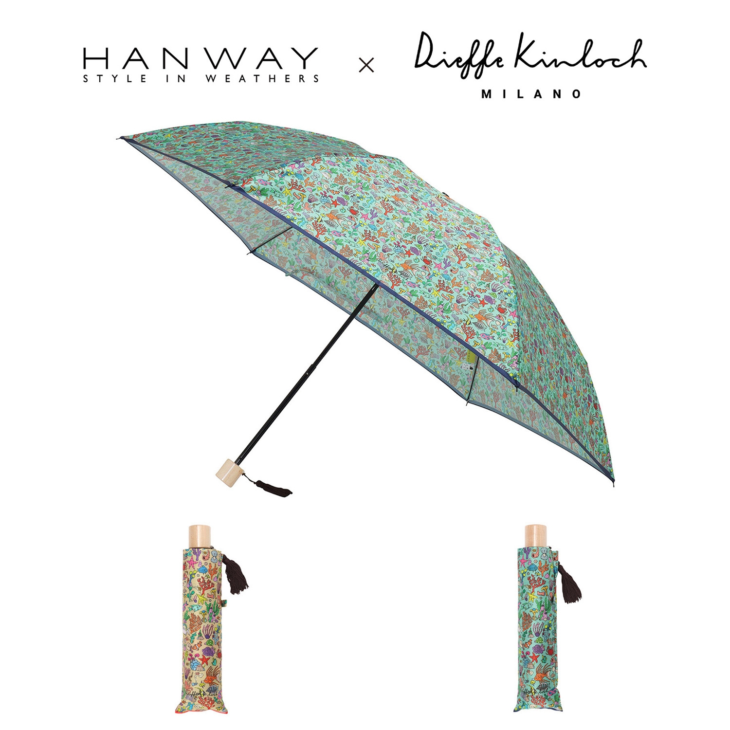 「Kinloch×HW」コラボ折りたたみ傘 シーベッド税込¥16,500円