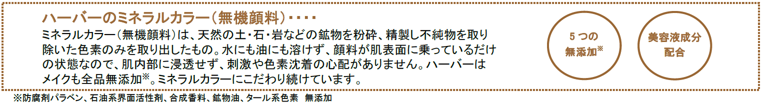 ハーバーのミネラルカラーメイク(無機顔料)