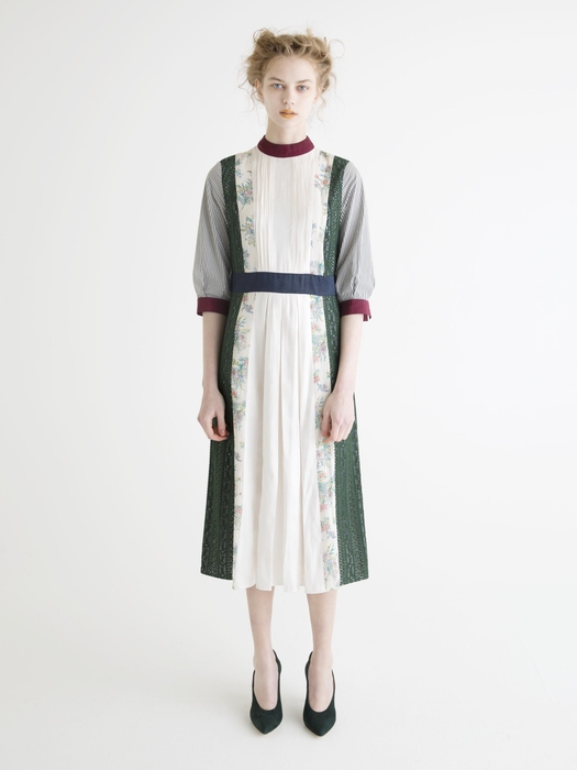 【パッチワークワンピース／ブラックミックス(税込46,200円)】