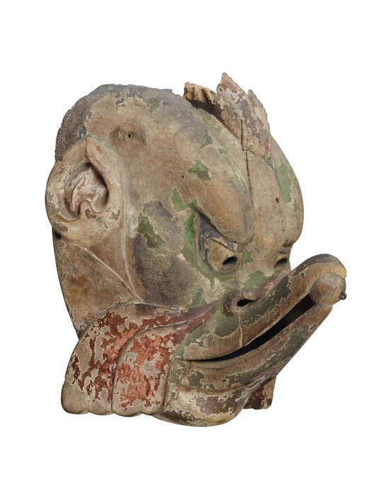 国宝 伎楽面 迦楼羅(かるら) 飛鳥時代・7世紀 東京国立博物館蔵 金・土曜日に公開 法隆寺宝物館第3室