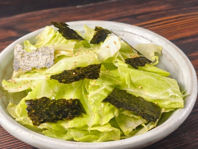 ⑤「春キャベツののり酢あえ」　