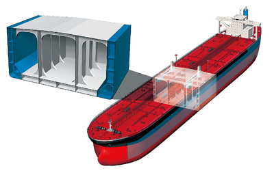 図2　超大型原油タンカーへの高延性厚鋼板の適用例