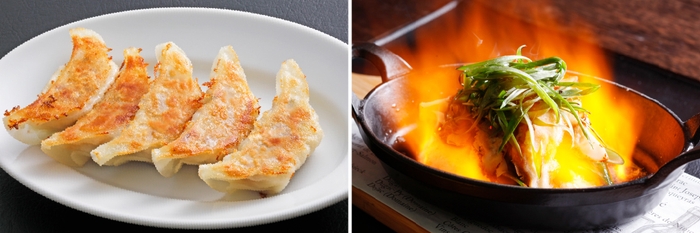 ヴィーガン　焼き餃子とヴィーガン　燃えるネギ餃子