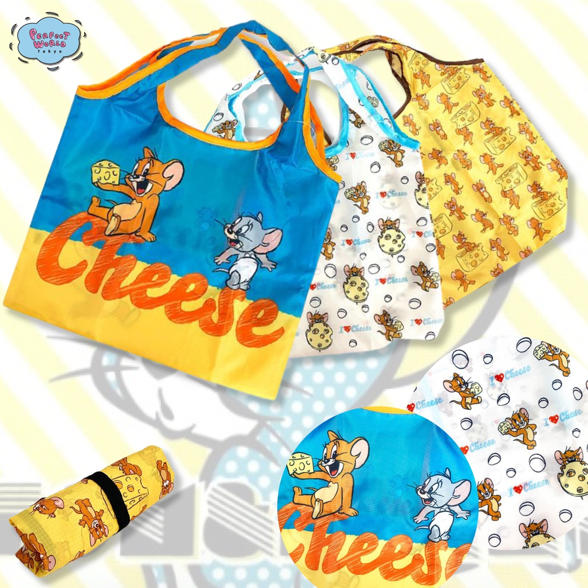 トムジェリ展で盛り上がっちゃった方に、、ミニサイズが使いやすくてかわいい♪トム&ジェリーのエコバッグ