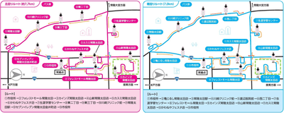 ＜図：定常運行ルート全体とレベル４認可対象経路（緑色点線枠内）＞
