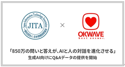 「850万の問いと答えが、AIと人の対話を進化させる」 オウケイウェイヴ、日本情報技術協会と業務提携し 生成AI向けにQ&Aデータの提供を開始