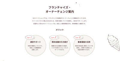 新たに24スイーツショップのオーナーになりたい方を募集しています。