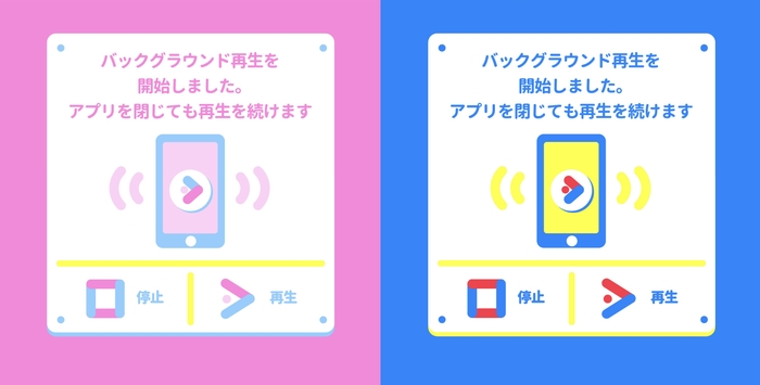 バックグラウンド再生画面サンプル