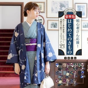 袷着物・京袋帯・帯揚げ・帯締め・長襦袢・草履に、羽織・羽織紐、着付け小物セット