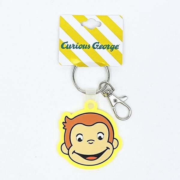 おさるのジョージラバーキーホルダー。ポップなカラーでワンポイントに