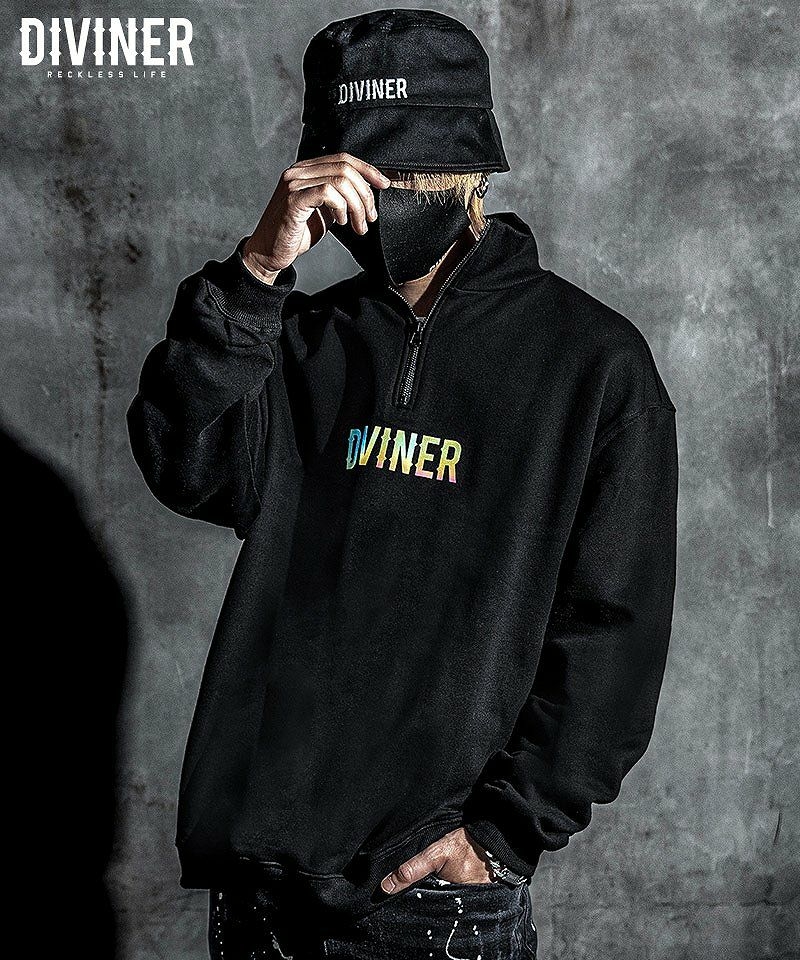 Aurora Reflect Half zip Sweat Shirts(ブラック)