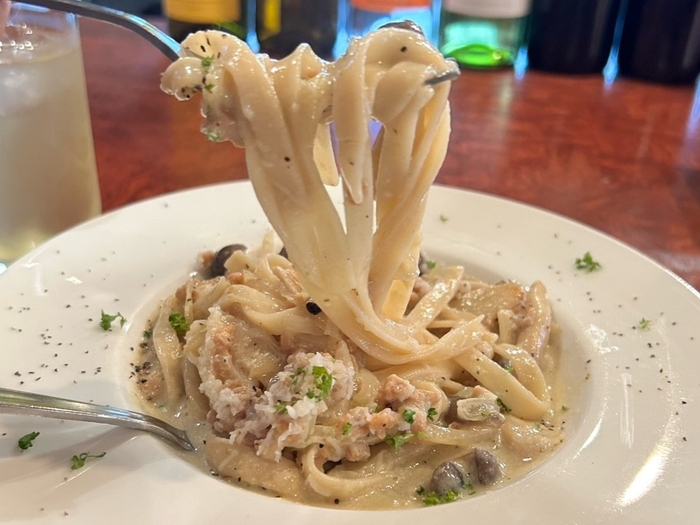 小麦粉不使用!キノコの豆乳クリーム米粉パスタ