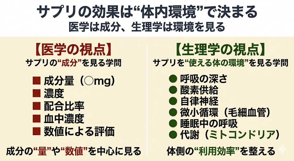 サプリ市場1.2兆円でも健康不安が減らない理由──「呼吸・睡眠・体内環境」という上流の構造を整理
