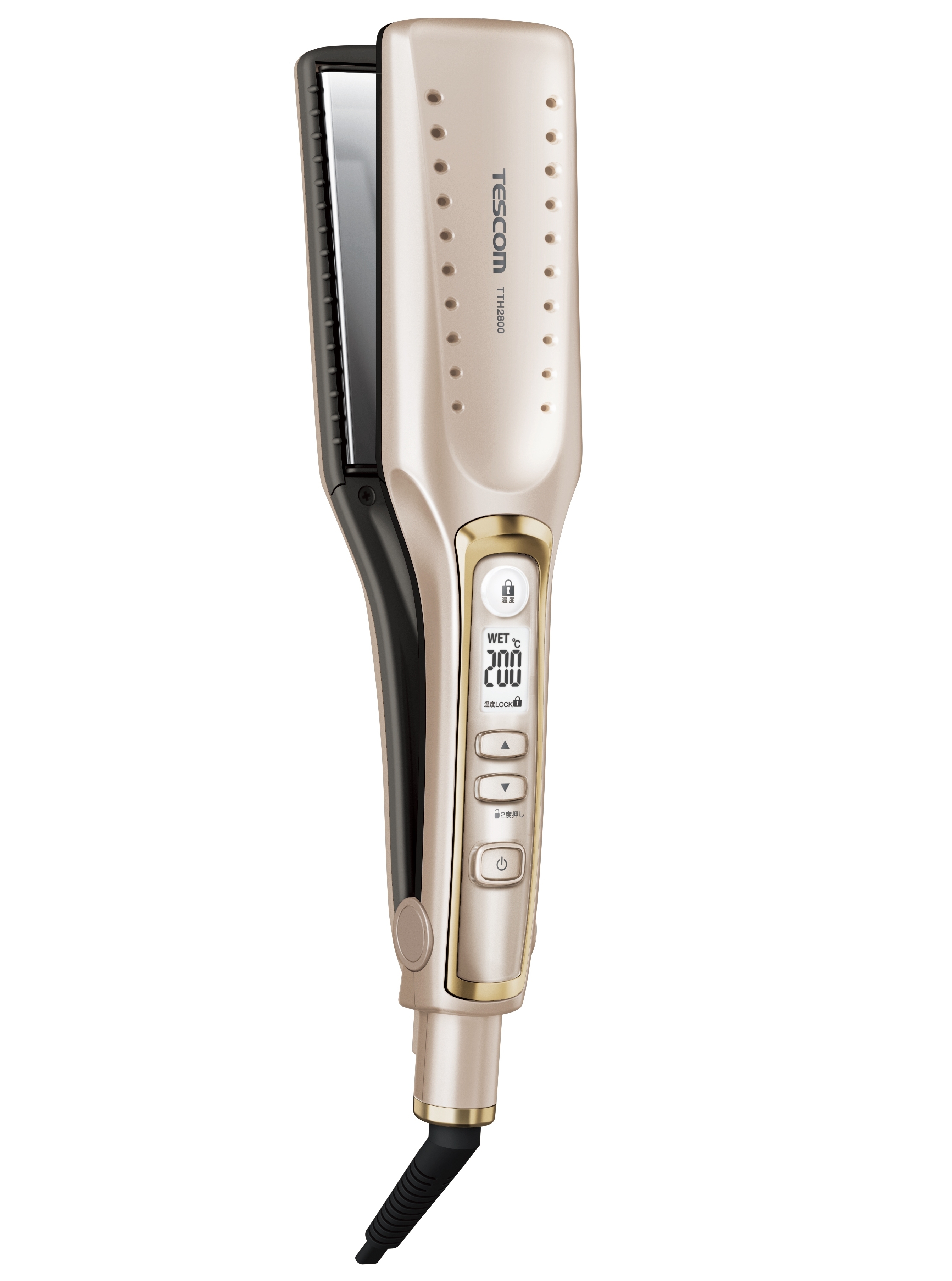 ワイドな“密着プレート”で時短スタイリング 「マイナスイオン