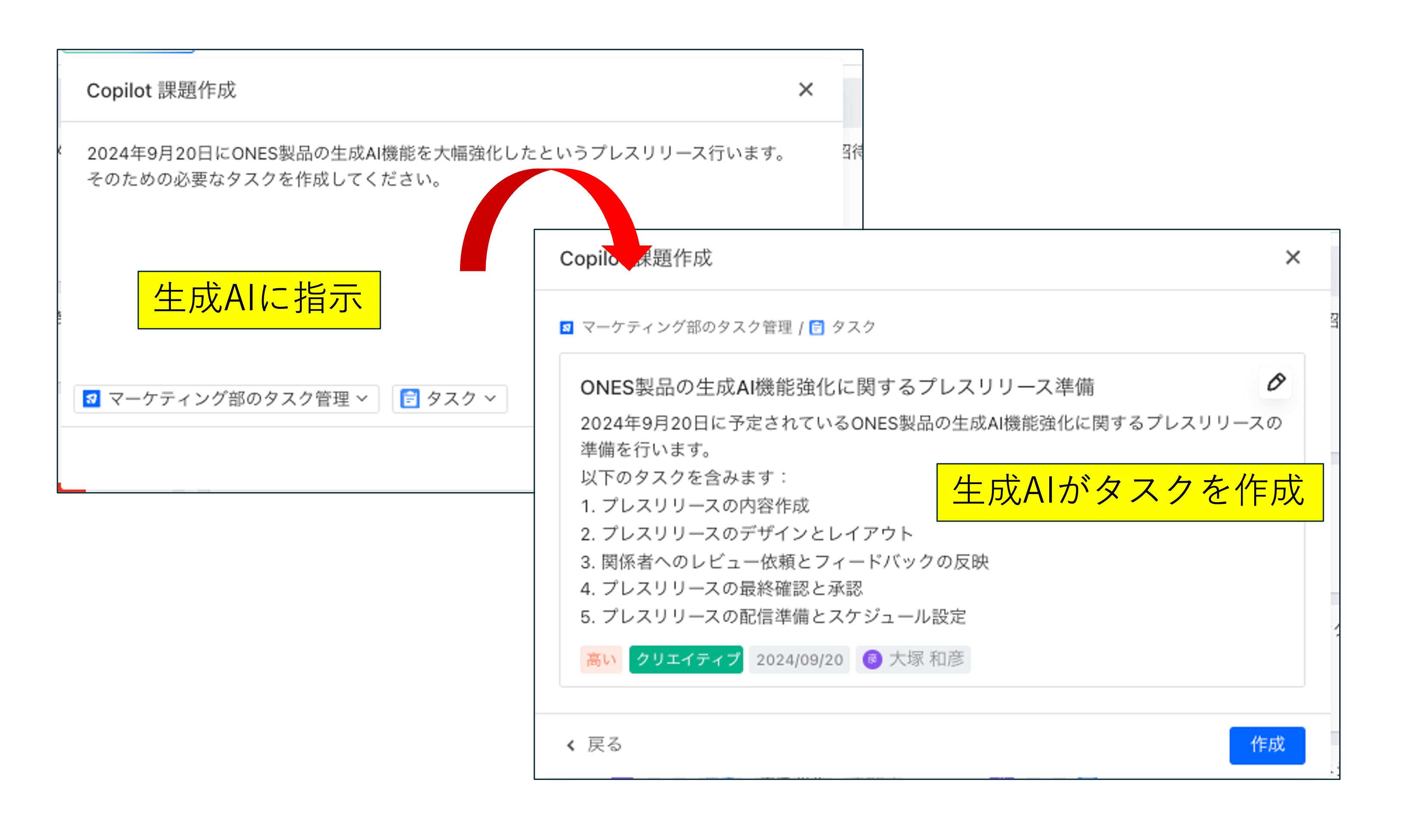 『ONES Project』の生成AI機能.1
